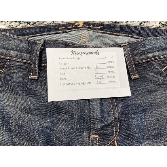 7 For All Mankind Jeans Size 29 Women’s 4 Pocket (2 zip) Low Rise Straight Blue - Picture 10 of 10